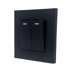16AX 2-Gang 2-Way Light Switch Black