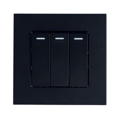 16AX 3-Gang 2-Way Light Switch Black