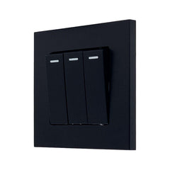 16AX 3-Gang 2-Way Light Switch Black
