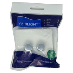 Varilight JDQP252S Screwless Premium White 2 Gang 2 Way LED Dimmer 0-120W V-Pro