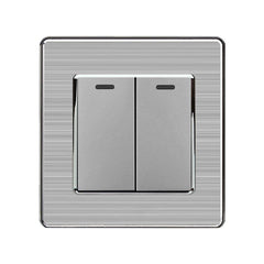 16AX 2-Gang 2-Way Light Switch - Silver