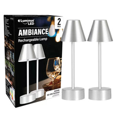 Luminus Rechargeable Cordless LED Table Lamp Desk Lamp,USB Portable, Pack of 2