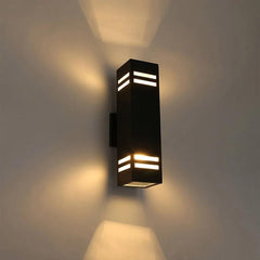 LED Outdoor Wall Light Black Up/Down Naturous 8Watt Natural White