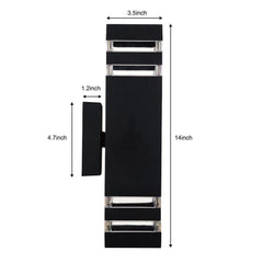 LED Outdoor Wall Light Black Up/Down Naturous 8Watt Natural White