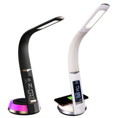 OttLite Wellness LED Desk Lamp Night Light Clock Thermometer & Wireless Charging Station Qi-enable