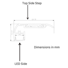 LED Aluminium Stair Nosing Profile Black - Anti-Slip and Integrated Step Lighting