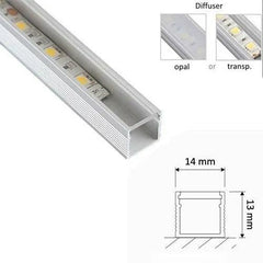 Aluminium High Profile - U Channel. 13mm height