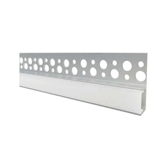 LED Recessed Drywall and Tiles Profile for Corner Closing - Flange at the Bottom (1 metre)