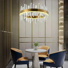 LED Ceiling Pendant Light 28Watt Acron Elion Crystal Gold Living Room, Dinning