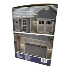 Luteco Outdoor Wall Lantern Matte Black with Dusk-to-Dawn Sensor and 7W LED Bulb