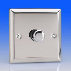 Varilight 1 Gang 400w 2 Way Trailing Edge Dimmer Switch - Chrome
