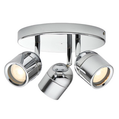 LED Knight Bathroom GU10 Spots Ceiling Light IP44 Polished Chrome