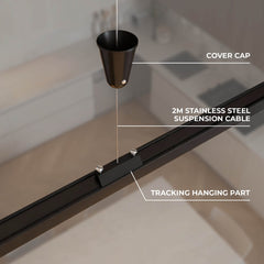 Track Lighting Suspension Kit – Set of 2 – Black / White – 2m Cable