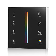 RGB and CCT 4 Zones RGB Slide Remote Control - Touch Glass Panel (100-240VAC Input)