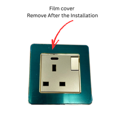 Single UK Socket 13A Brushed Gold Metal Plate