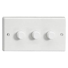 V-Com Dimmer Switch Varilight, 3-gang Twin Plate