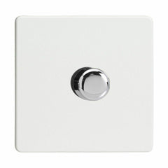 Varilight JDQP401S Screwless Premium White 1 Gang 2 Way LED Dimmer 0-120W V-Pro