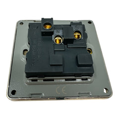 Single UK Socket 13A Brushed Gold Metal Plate