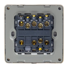 16A 3-Gang 2-Way Light Switch - Gold Brushed Metalic Plate