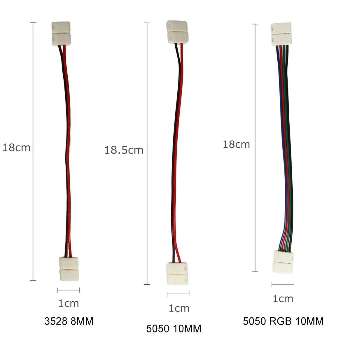 2-pin / 4-pin LED Strip Adapter Cable PCB Light Wire Connector 3528/50 ...