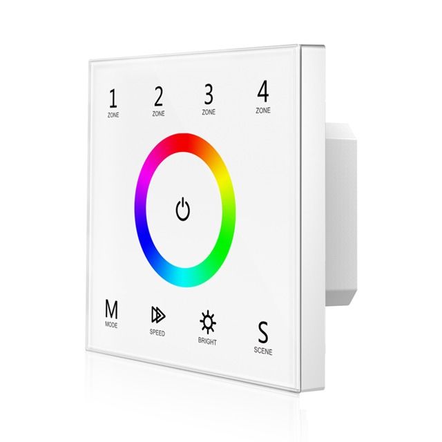 RGB 4 Zones Remote Control - Touch Glass Panel (100-240VAC Input)