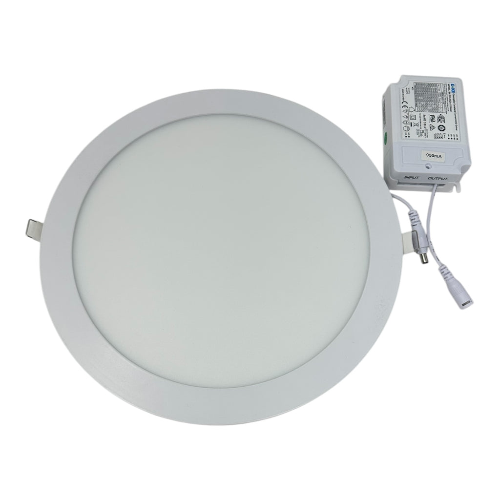 Ultra slim 22W LED round recessed ceiling panel light in 4000K with ...