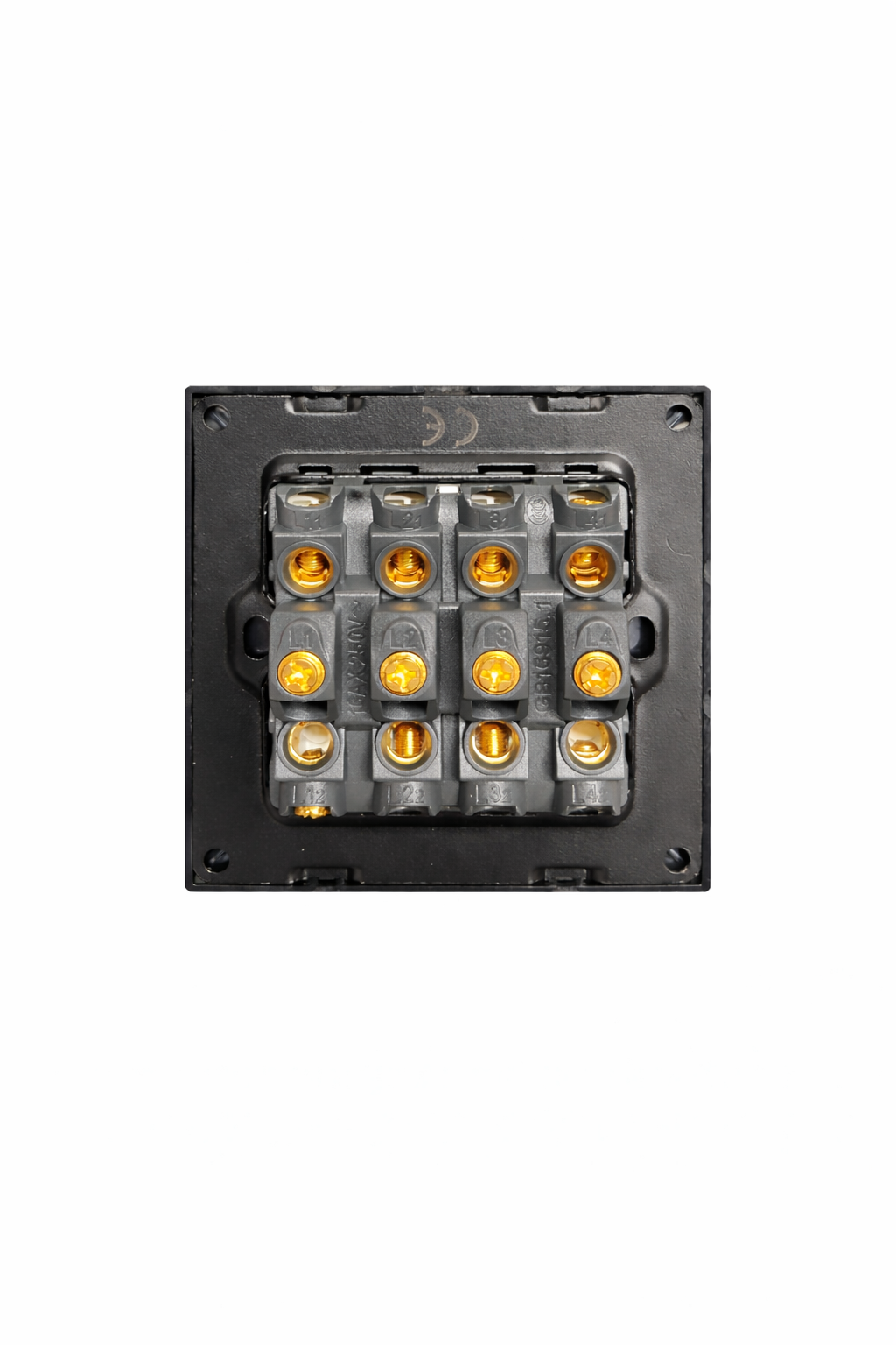 16AX 2-Gang 3-WAY Light Switch - Tempered Glass - Black