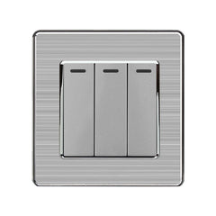 16AX 3-Gang 2-Way Light Switch - Silver