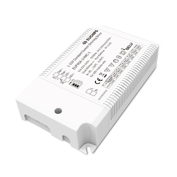EUCHIPS 40W LED Driver 1-10V Dimmable Constant Current