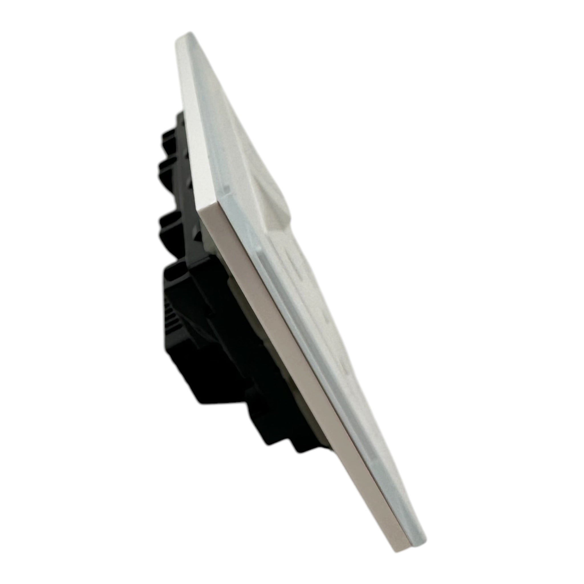 13A 2-Gang Switched Socket with 2 Outlet USB Type A & Type C - Tempered Glass