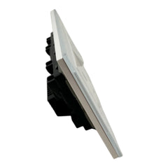 13A 2-Gang Switched Socket with 2 Outlet USB Type A & Type C - Tempered Glass
