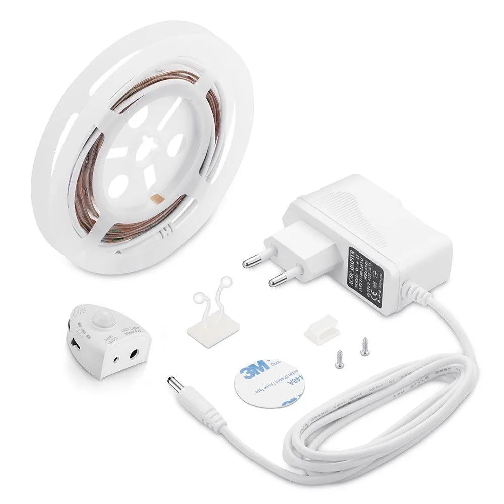 Intelligent LED Strip Kit with Motion Sensor, Dimmable, Warm White 12V