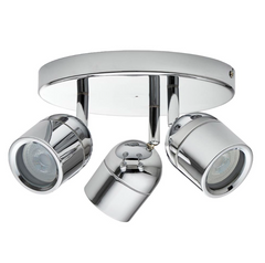 LED Knight Bathroom GU10 Spots Ceiling Light IP44 Polished Chrome
