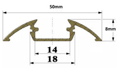 Aluminium Profile P4 ARC Wide Extrusion Floor 2 Meter for LED Strips - Frosted