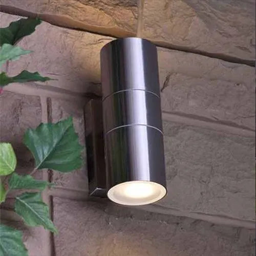 Paradise Stainless Steel Outdoor Wall Lights. IP65. Option LED Spots. Twin Pack