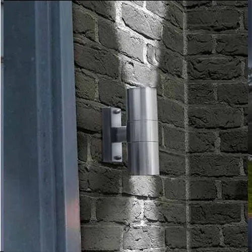 Paradise Stainless Steel Outdoor Wall Lights. IP65. Option LED Spots. Twin Pack