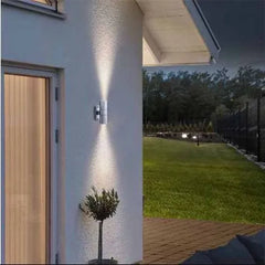 Paradise Stainless Steel Outdoor Wall Lights. IP65. Option LED Spots. Twin Pack