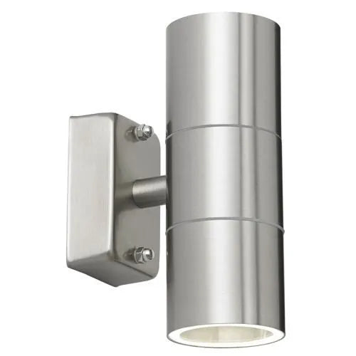 Paradise Stainless Steel Outdoor Wall Lights. IP65. Option LED Spots. Twin Pack