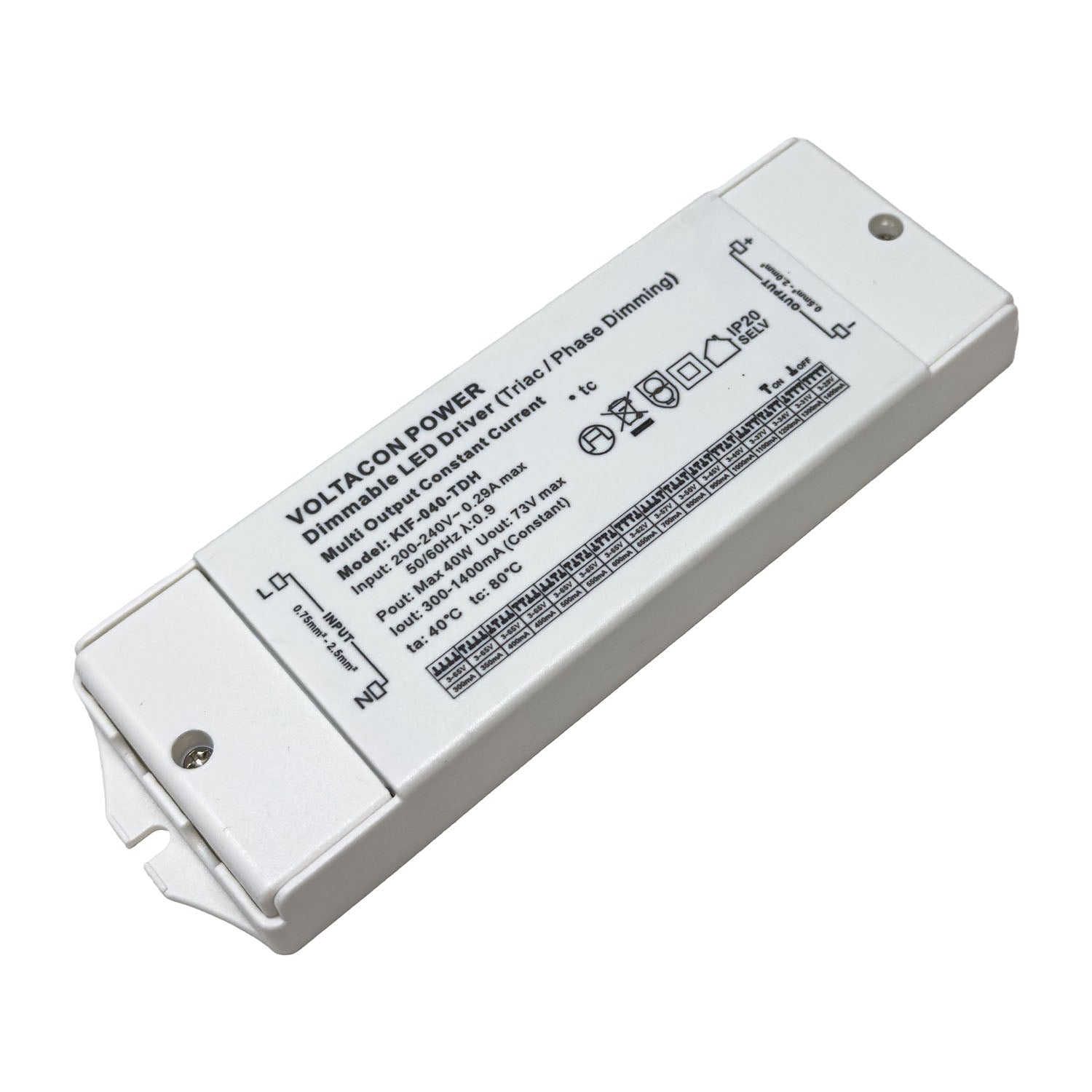 Voltacon AC Triac LED Dimmable Driver 40W Constant Current