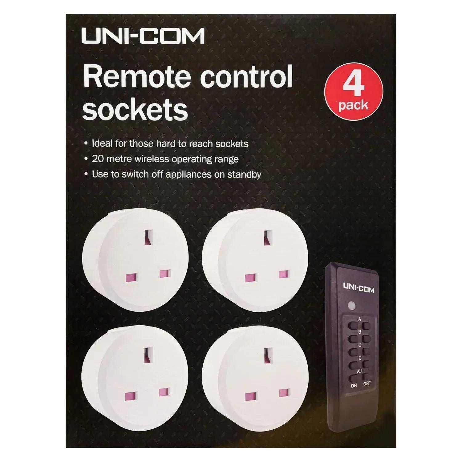 UNI-COM Remote Round Control Sockets. Pack of 4