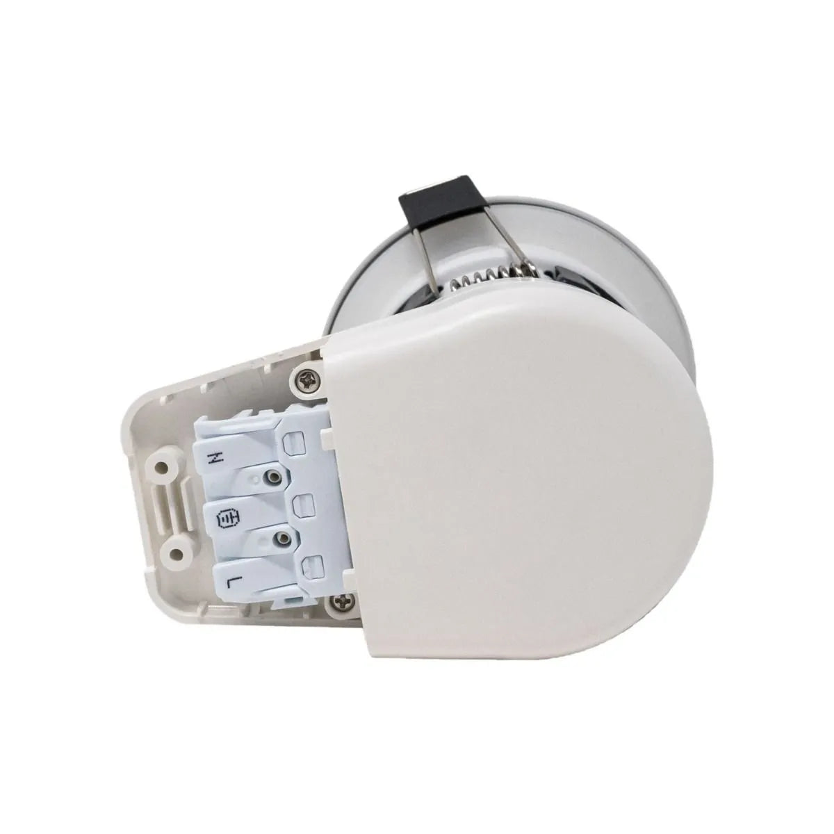 Calipso Fire Rated Downlight 7Watt. IP65. Tri Colour White Bezel Dimmable