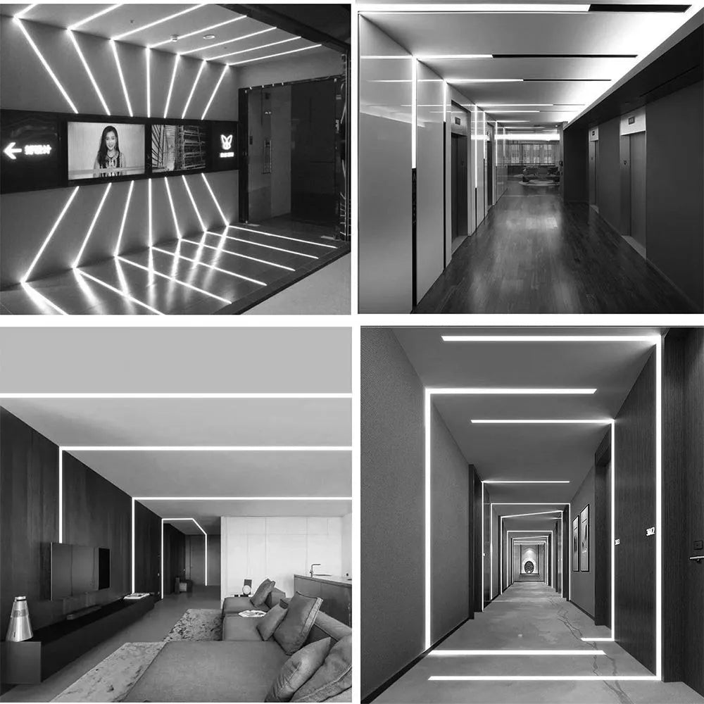 Recessed Aluminium LED strip Profile for Drywall / Plasterboard