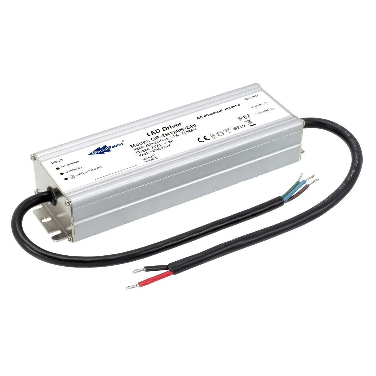 Glacial LED Driver 24V 120Watt. Constant Voltage AC Dimmable