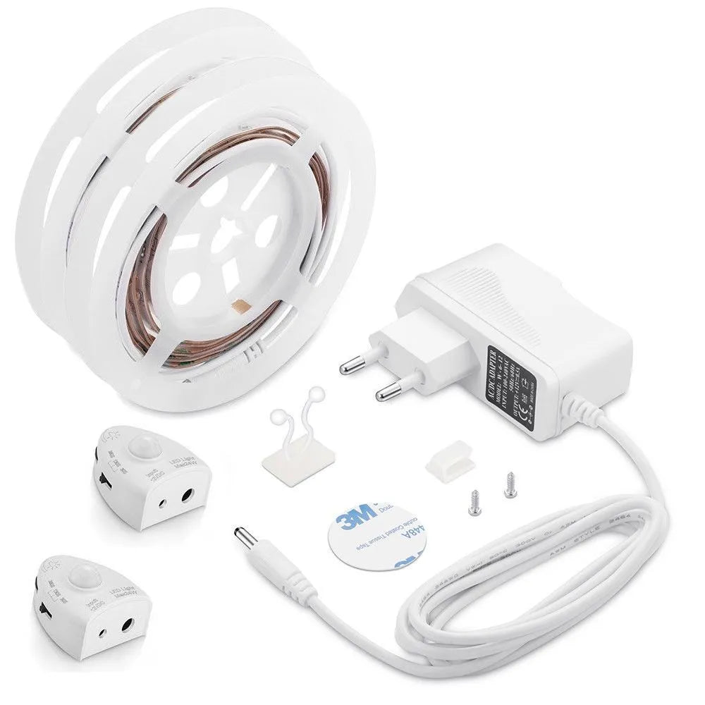 Intelligent LED Strip Kit with Motion Sensor, Dimmable, Warm White 12V - Twin Pack