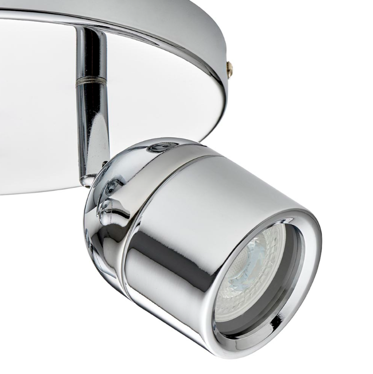 LED Knight Bathroom GU10 Spots Ceiling Light IP44 Polished Chrome