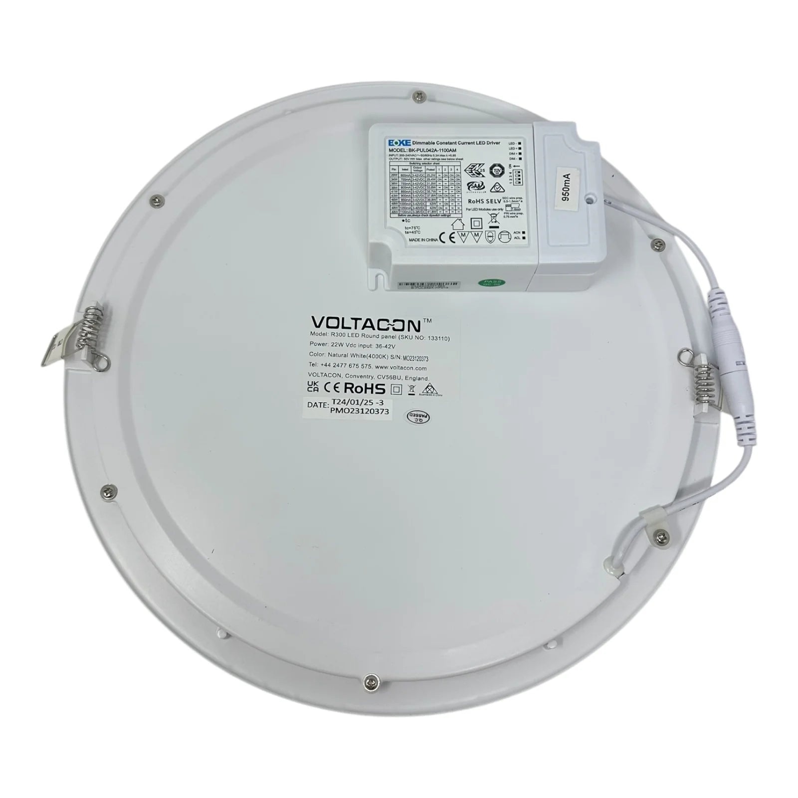 22W LED Round Recessed Ceiling Panel Light 4000K Dimmable