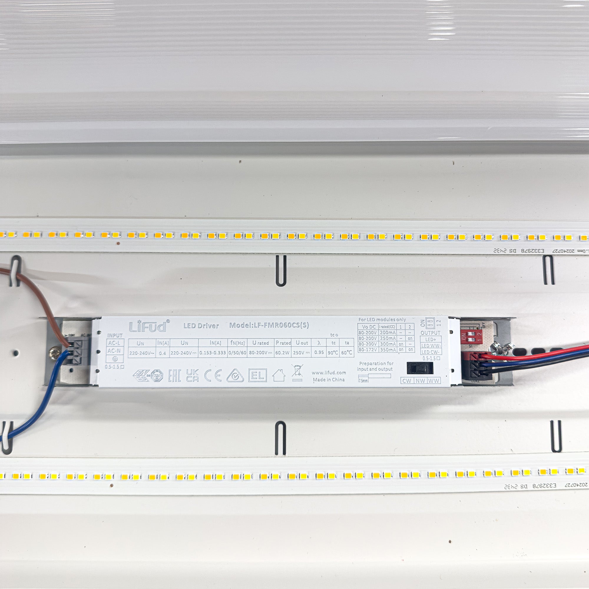 Cyrus LED Ceiling Light 150cm Tri-Colour Power Adjustable 25W to 60W