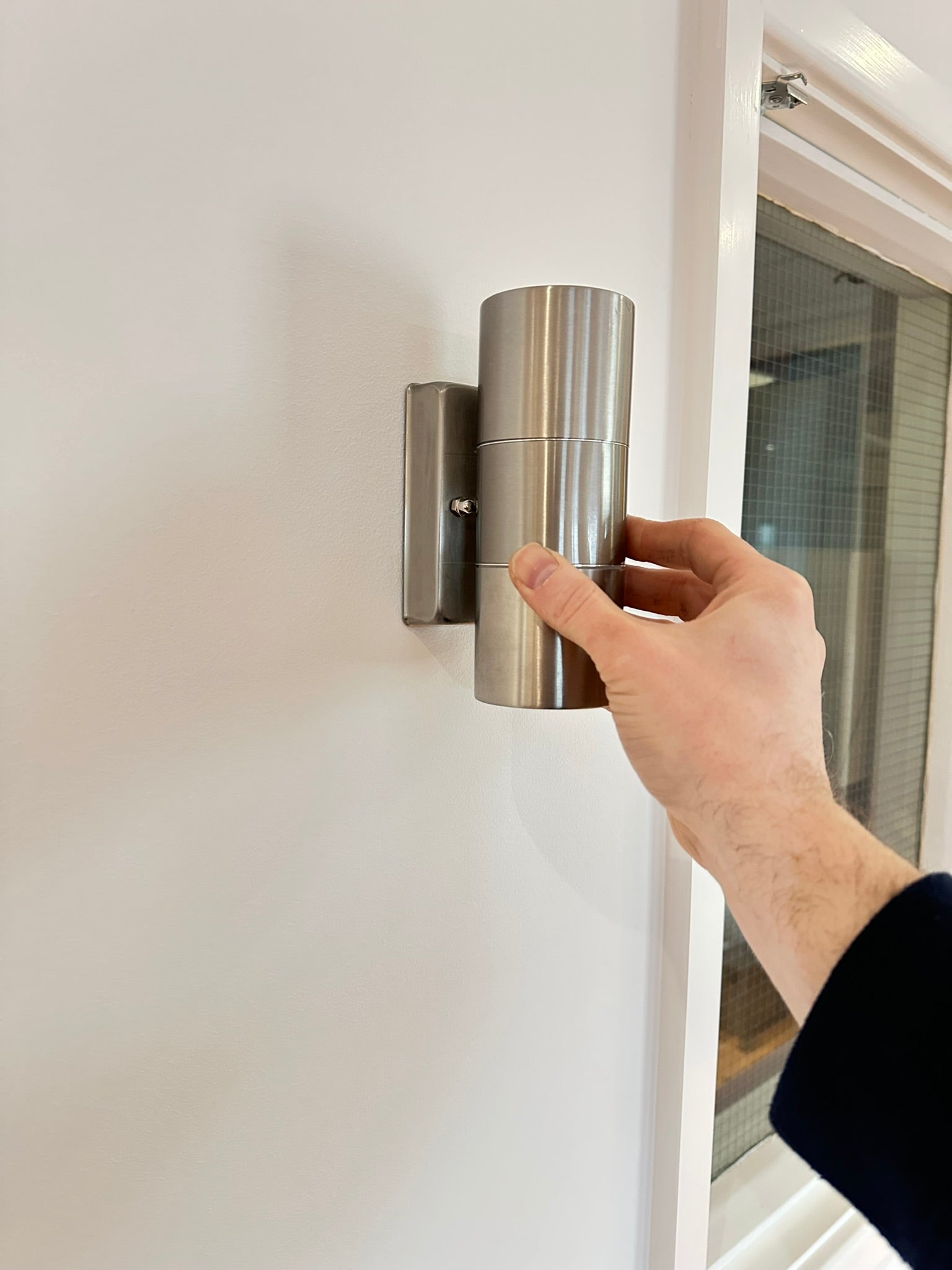 Paradise Stainless Steel Outdoor Wall Lights. IP65. Option LED Spots. Twin Pack