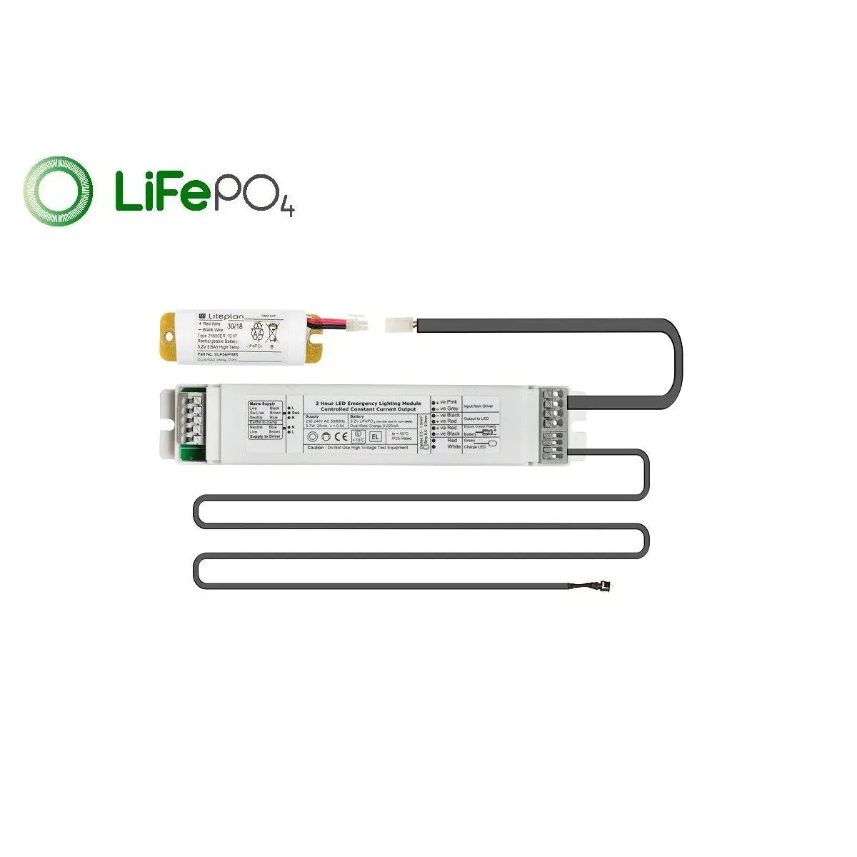 Liteplan LED Emergency Conversion Pack, Integral Installation, LiFePO4 Battery, NLP/1/80-K