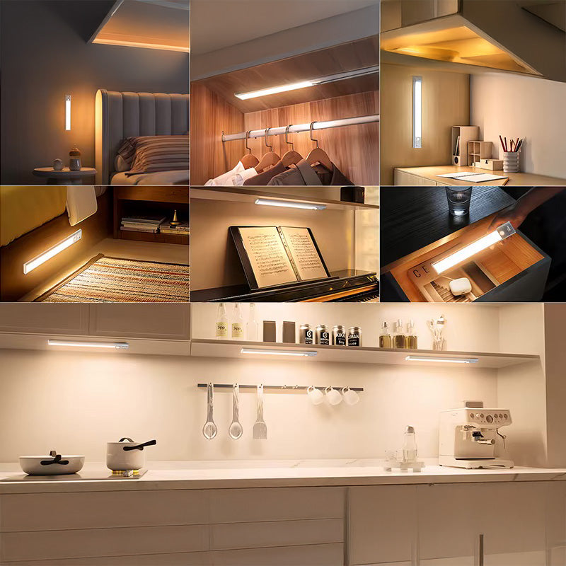 USB-C Rechargeable LED Under Cupboard Light 40cm, Motion Sensor, Magnetic Wireless, No Drill
